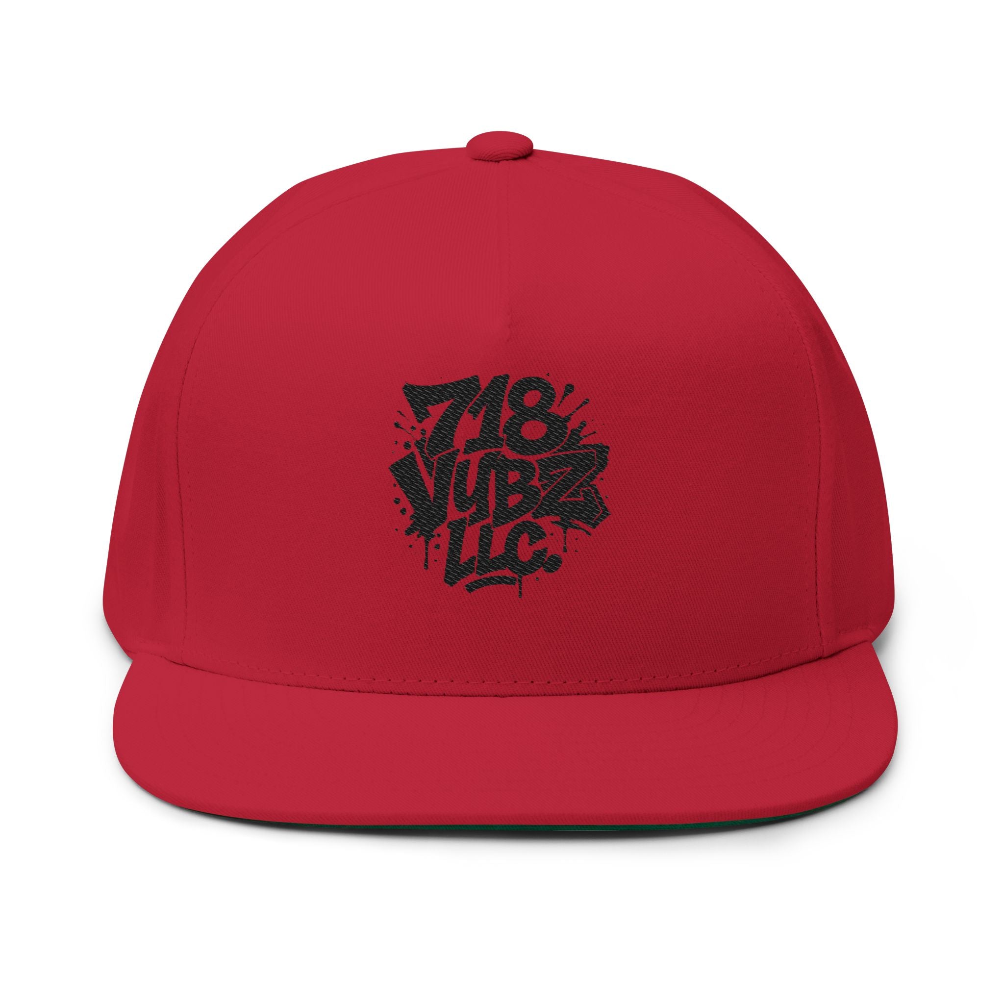 Embroidered Flat Bill Cap