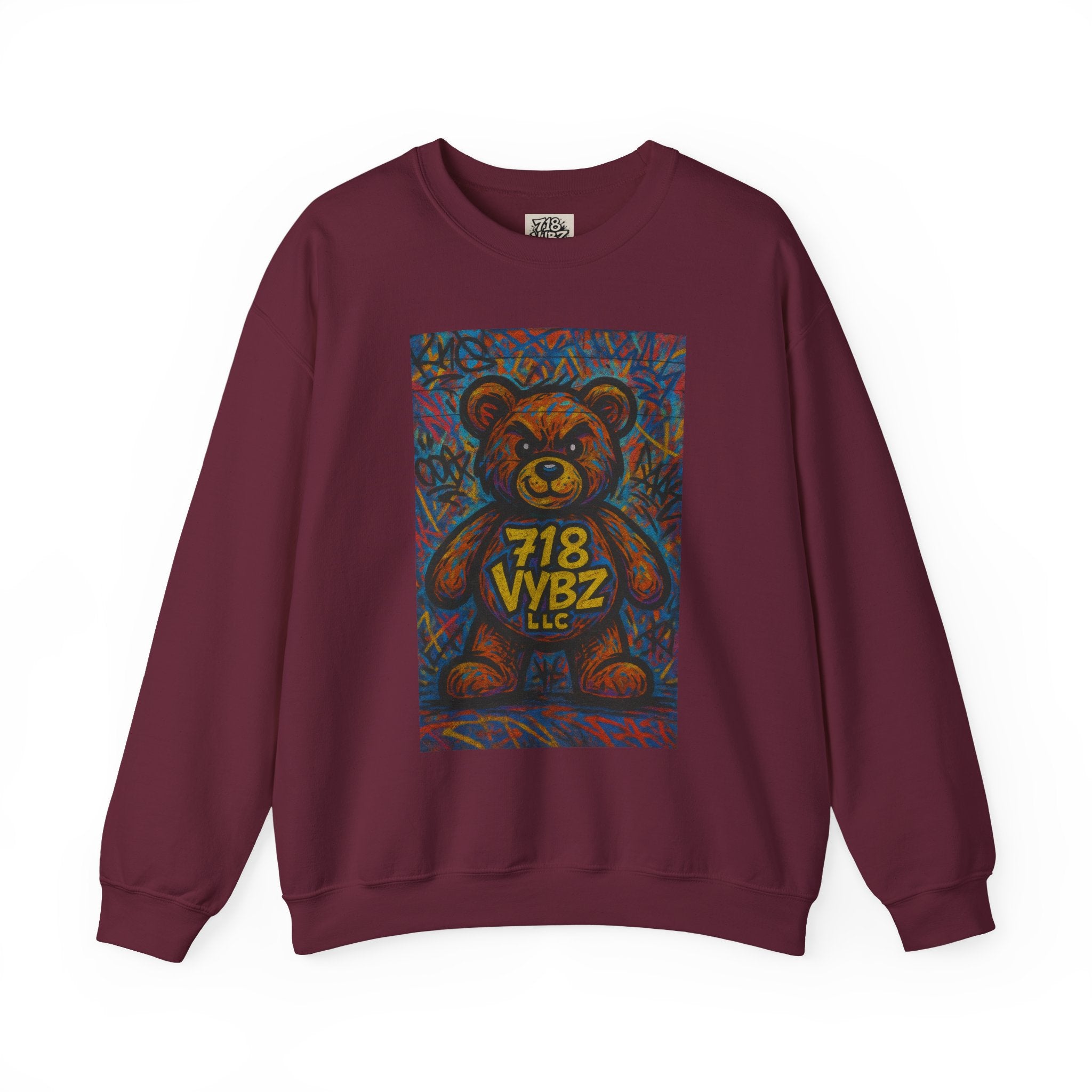 718 VYBZ LLC Bear Crewneck Sweatshirt
