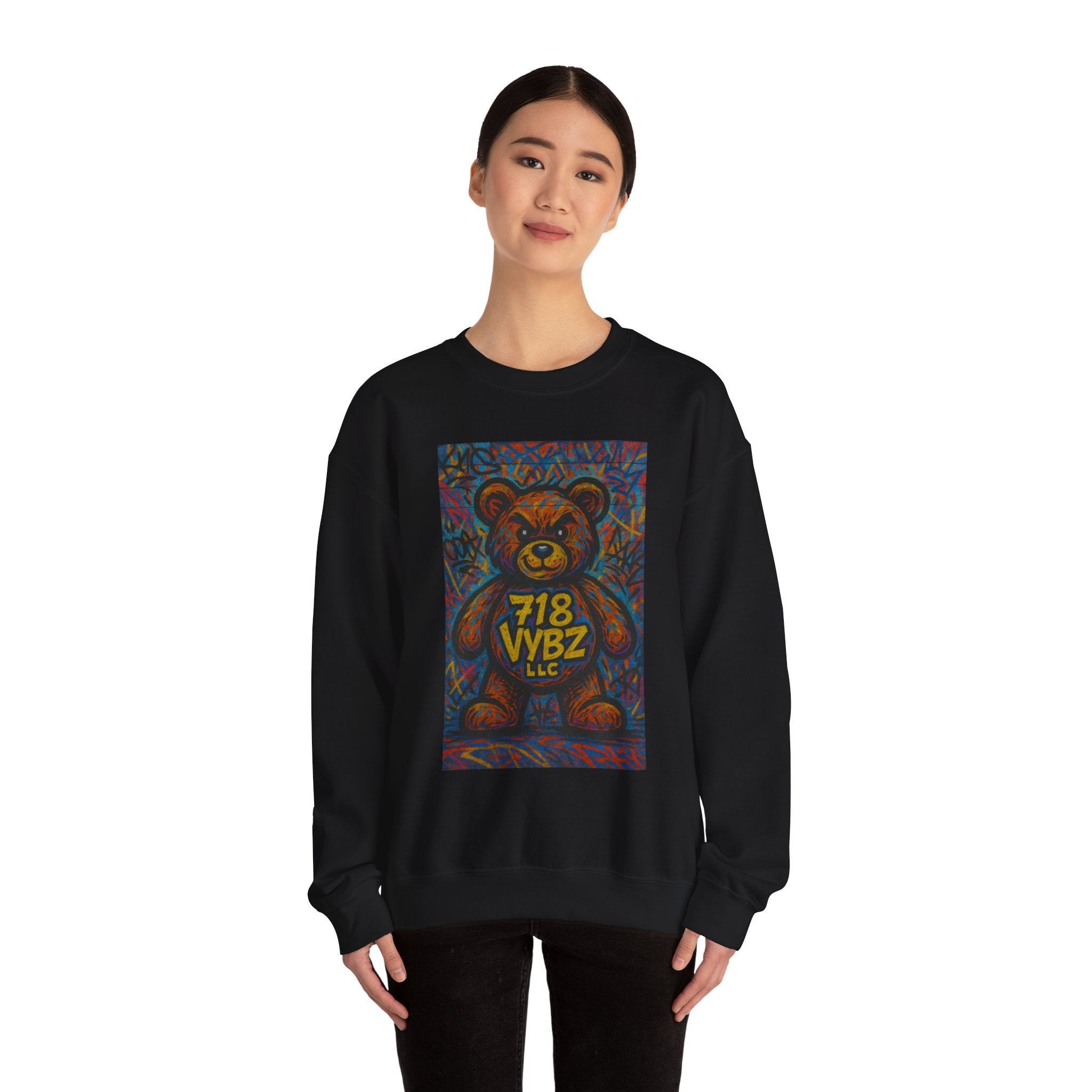 718 VYBZ LLC Bear Crewneck Sweatshirt