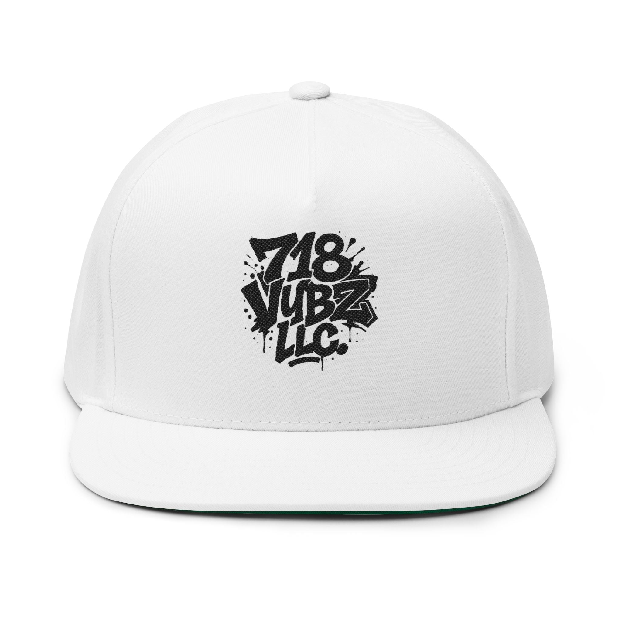 Embroidered Flat Bill Cap