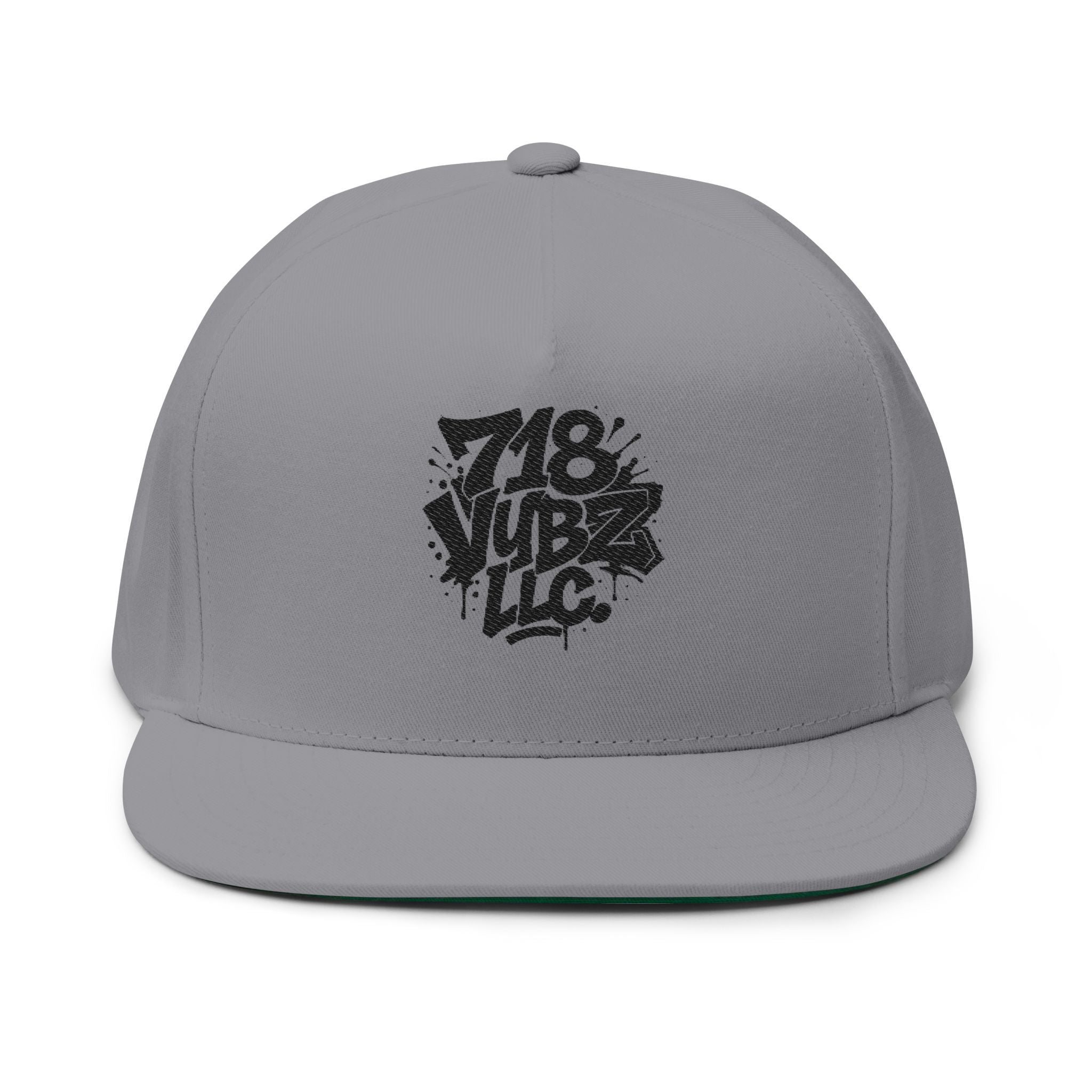 Embroidered Flat Bill Cap